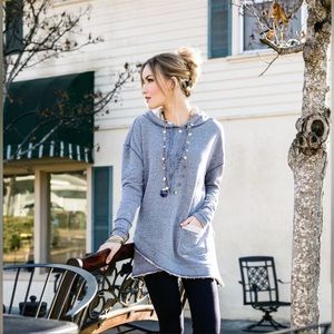 Evy’s Tree Jenelle Hoodie in water. Size Large